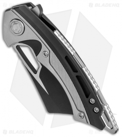 EOS Mini Nautilus Frame Lock Knife Titanium Satin/Black (3.1" Black)