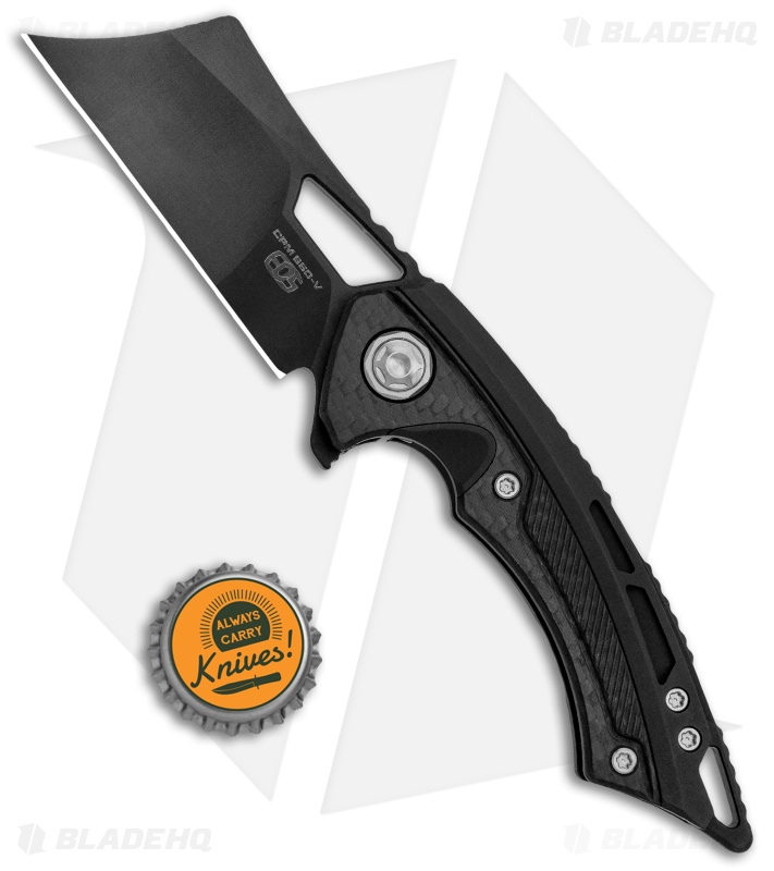 EOS Mini Nautilus Frame Lock Knife Titanium/Carbon Fiber Blackout (3" Black)