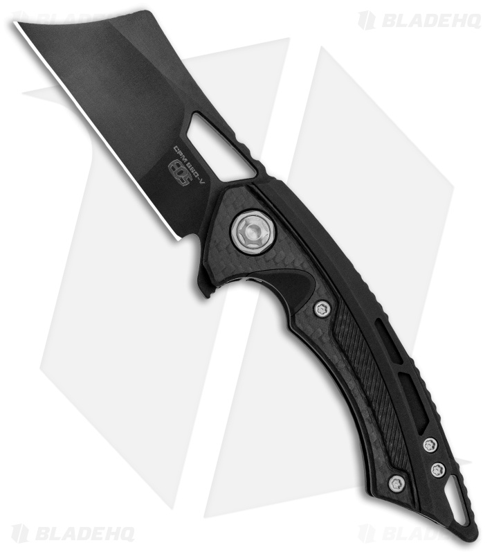 EOS Mini Nautilus Frame Lock Knife Titanium/Carbon Fiber Blackout (3" Black)