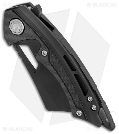 EOS Mini Nautilus Frame Lock Knife Titanium/Carbon Fiber Blackout (3" Black)