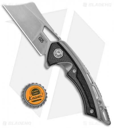 EOS Mini Nautilus Frame Lock Knife Stonewashed Titanium/Carbon Fiber (3.1" SW)