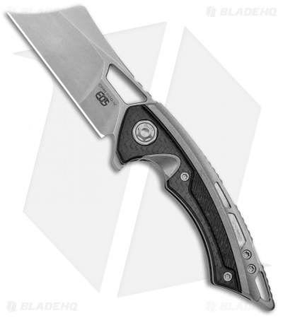 EOS Mini Nautilus Frame Lock Knife Stonewashed Titanium/Carbon Fiber (3.1" SW)