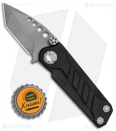 EOS Prawn Tanto Friction Folder Knife Black Aluminum (2.1" Gray)