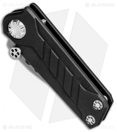 EOS Prawn Tanto Friction Folder Knife Black Aluminum (2.1" Gray)