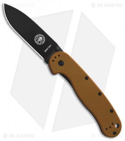 BRK Jeff Randall Avispa Frame Lock Knife Coyote Brown (3.5" Black D2)