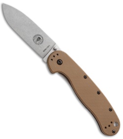 BRK Jeff Randall Avispa Frame Lock Knife Coyote Brown (3.5" Stonewash)