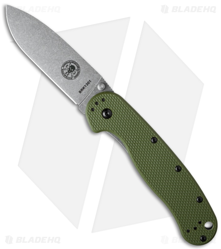 BRK Jeff Randall Avispa Frame Lock Knife OD Green (3.5" Stonewash)