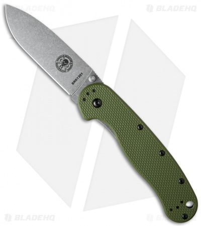 BRK Jeff Randall Avispa Frame Lock Knife OD Green (3.5" Stonewash)