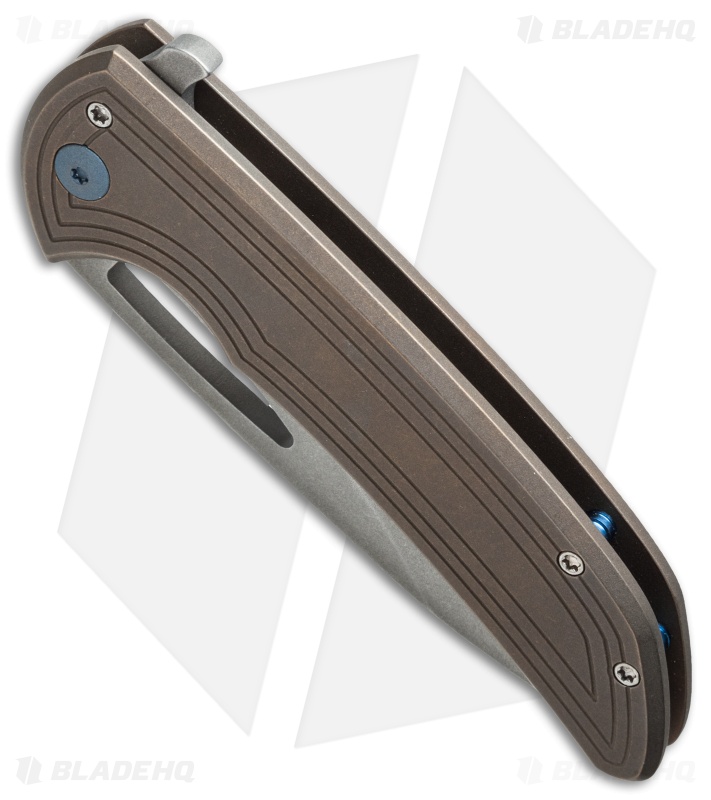 Ferrum Forge Archbishop Flipper Knife Grooves Bronze Ti (3.5" BB/SW)