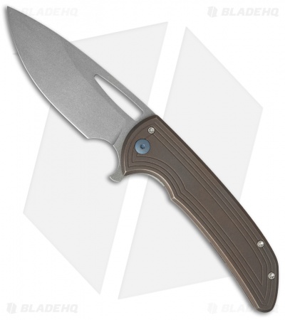 Ferrum Forge Archbishop Flipper Knife Grooves Bronze Ti (3.5" BB/SW)