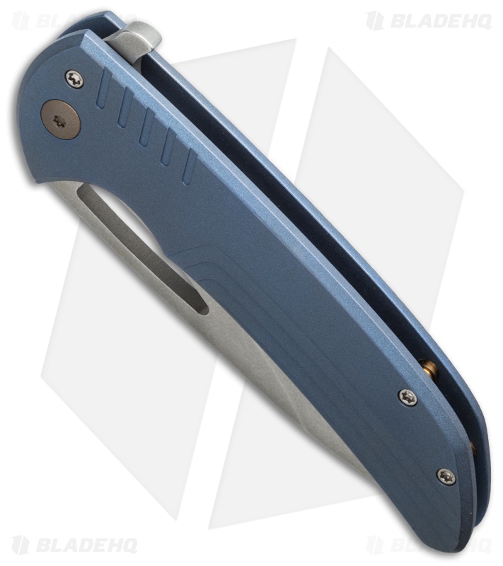 Ferrum Forge Archbishop Flipper Knife Gunny Blue Ti (3.5" BB/SW)