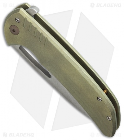 Ferrum Forge Archbishop Flipper Knife Gunny Green/Gold Ti (3.5" BB/SW)