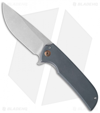 Ferrum Forge N-TAC Flipper Knife Blue/Plain Titanium (3" Stonewash)