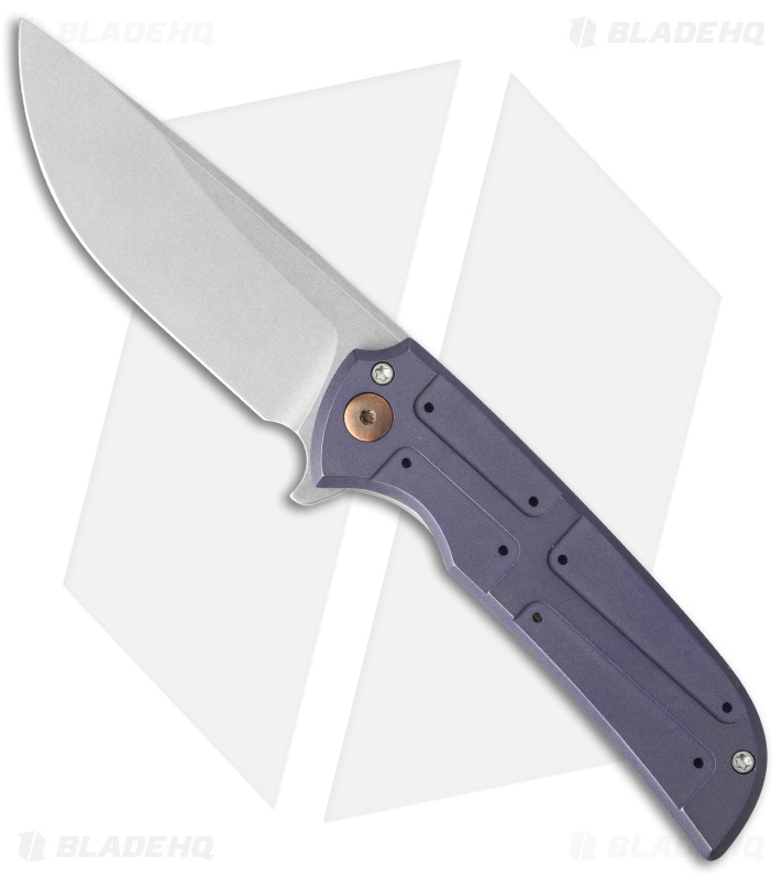 Ferrum Forge N-TAC Flipper Knife Purple/Plates Titanium (3" Stonewash)