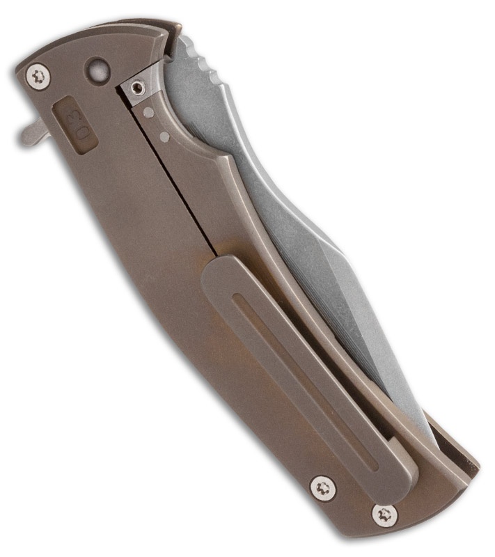 Ferrum Forge Archon Tanto Flipper Knife Titanium (3.5" Acid Wash) Model 6