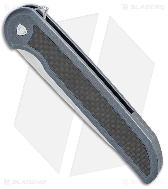 Ferrum Exec Frame Lock Knife Blue Ti/Carbon Fiber (3.5" Satin