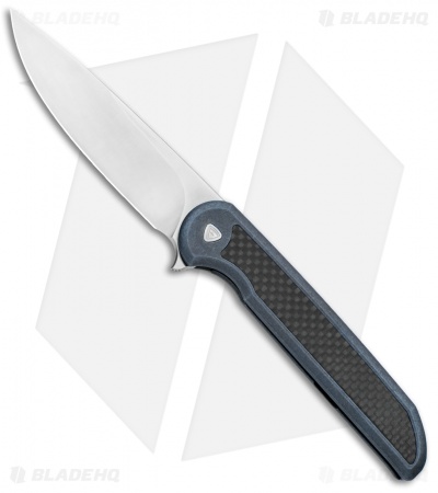 Ferrum Forge Exec Frame Lock Knife Blue Ti/Carbon Fiber (3.5" Satin) EXCF-BL