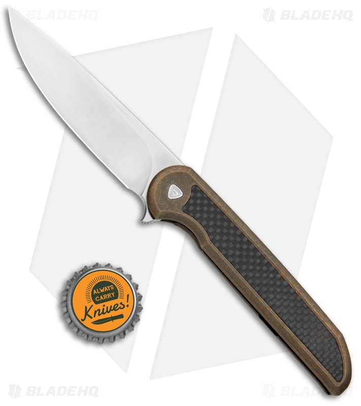 Ferrum Forge Exec Frame Lock Knife Bronze Ti/Carbon Fiber (3.5" Satin) EXCF-BR
