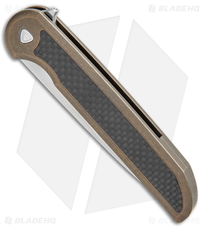 Ferrum Forge Exec Frame Lock Knife Bronze Ti/Carbon Fiber (3.5" Satin) EXCF-BR