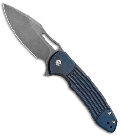 Ferrum Forge Pro Series Fortis 2.0 Flipper Blue Bars Ti (3.5" Stonewash)