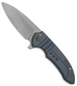 Ferrum Forge Septer Flipper Knife Mech Blue Titanium (3" BB Stonewash)