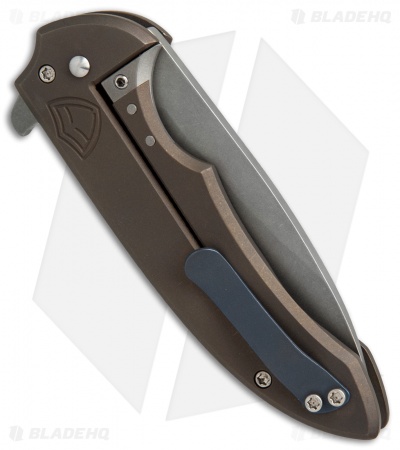 Ferrum Forge Septer Flipper Knife Slab Bronze Titanium (3" BB Stonewash)
