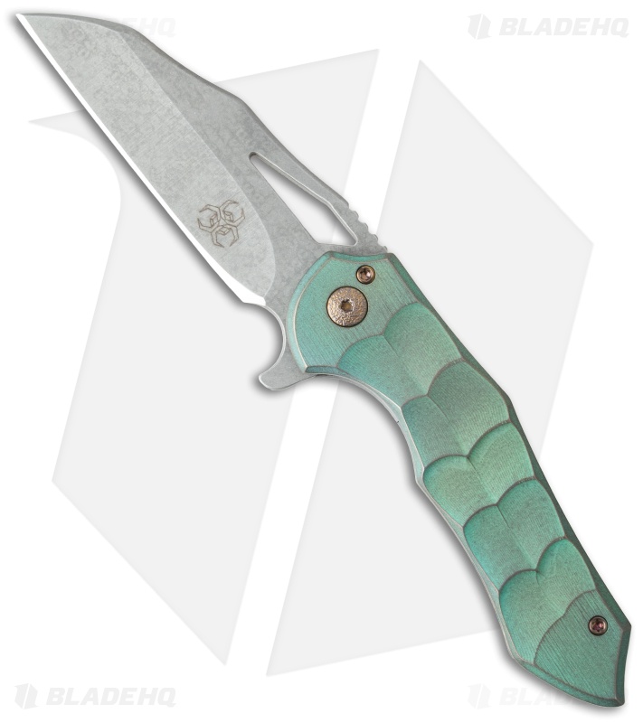 Ferrum Forge + Toxic Blades Kylin Flipper Green Titanium (2.875" SW)