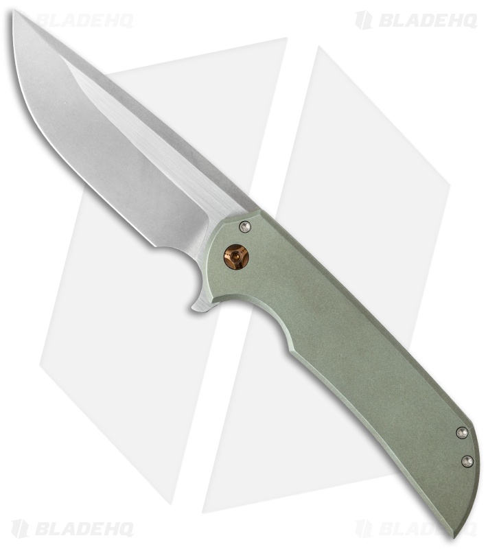 Ferrum Forge Mordax Flipper Knife Green/Plain (3.625