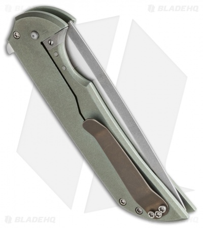 Ferrum Forge Mordax Flipper Knife Green/Plain (3.625" Stonewash)