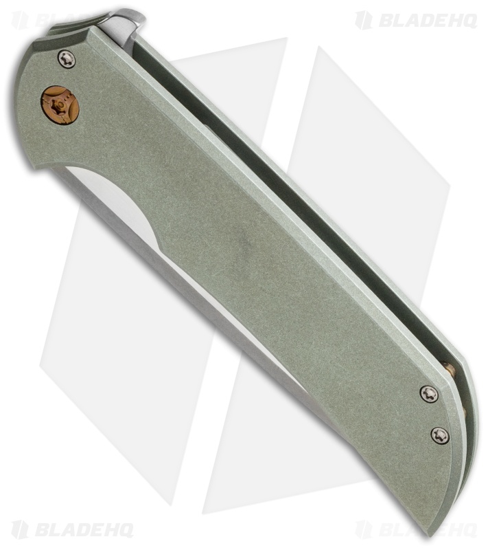 Ferrum Forge Mordax Flipper Knife Green/Plain (3.625" Stonewash)