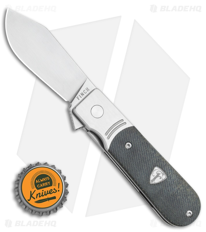 Finch Knives Model 1929 Frame Lock Knife Dark Denim Micarta (2.5" Satin)