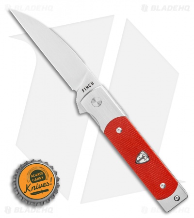 Finch Knife Co. Holliday Liner Lock Knife Canyon Red Micarta (3" Satin)