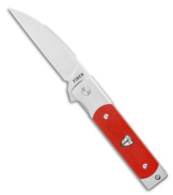 Finch Knife Co. Holliday Liner Lock Knife Canyon Red Micarta (3" Satin)