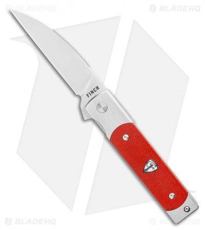 Finch Knife Co. Holliday Liner Lock Knife Canyon Red Micarta (3" Satin)