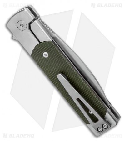 Finch Knife Co. Holliday Frame Lock Knife Sequoia Green Micarta (3.1" Satin)