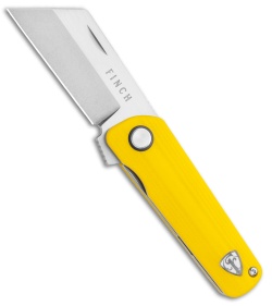 Finch Knife Co. Runtly Liner Lock Knife Yellow G-10  (2.25" Stonewash)