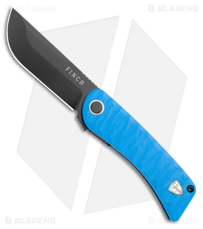 Finch Knife Co. Tikuna Liner Lock Knife Military Blue G-10 (3" Black 154CM)