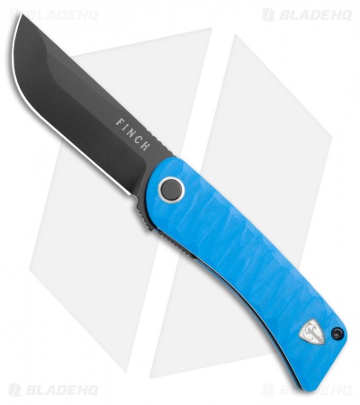 Finch Knife Co. Tikuna Liner Lock Knife Military Blue G-10 (3" Black 154CM)