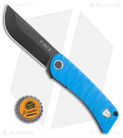Finch Knife Co. Tikuna Liner Lock Knife Military Blue G-10 (3" Black 154CM)