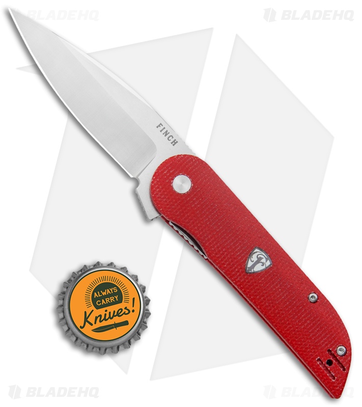 Finch Knife Co. Devil's Finger Liner Lock Knife Red Micarta (3" Satin)