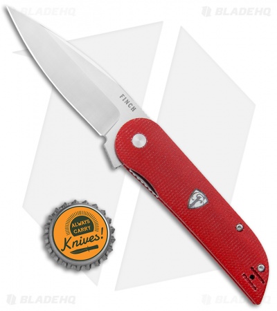 Finch Knife Co. Devil's Finger Liner Lock Knife Red Micarta (3" Satin)