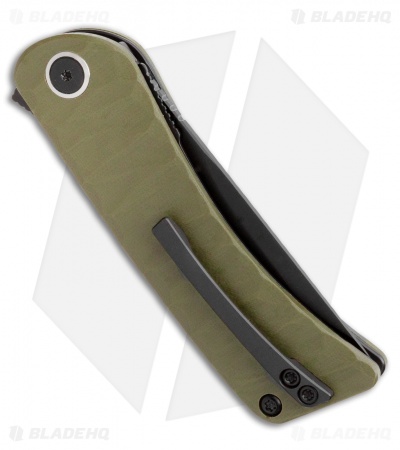 Finch Knife Co. Tikuna Liner Lock Knife OD Green G-10 (3" Black 154CM)