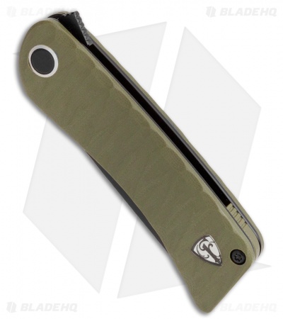 Finch Knife Co. Tikuna Liner Lock Knife OD Green G-10 (3" Black 154CM)
