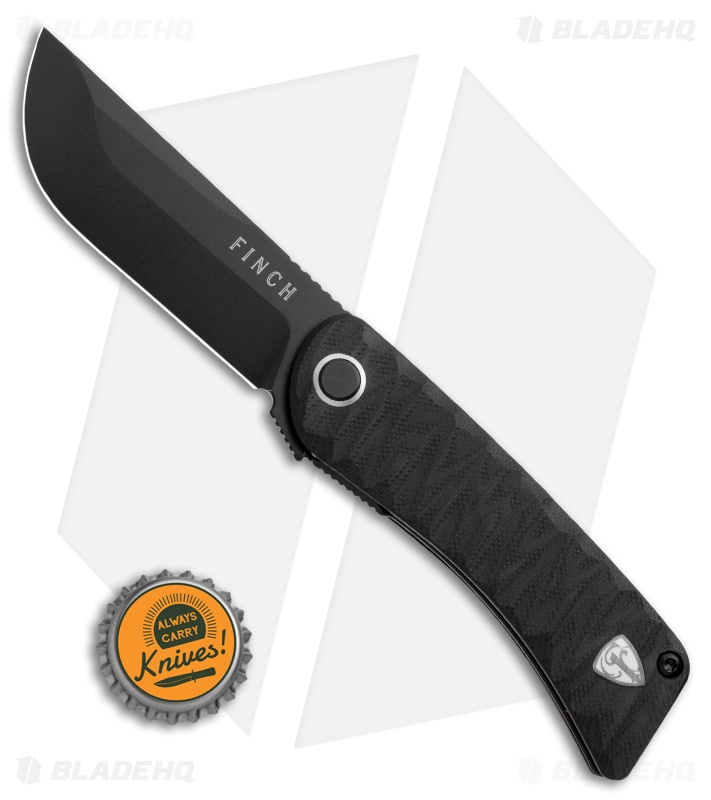 Finch Knife Co. Tikuna Liner Lock Knife Raven Black G-10 (3" Black 154CM)