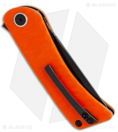 Finch Knife Co. Tikuna Liner Lock Knife Safety Orange G-10 (3" Black 154CM)