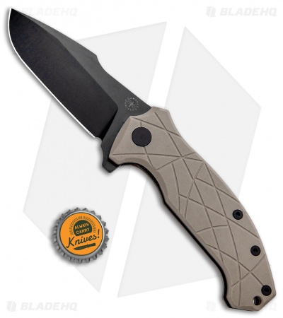 Amare Coloso Liner Lock Knife Tan G-10 (3.88" Black PVD)