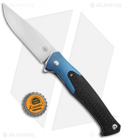 Amare Knives Track Liner Lock Knife Blue/Carbon Fiber (3.75" Satin) 201809