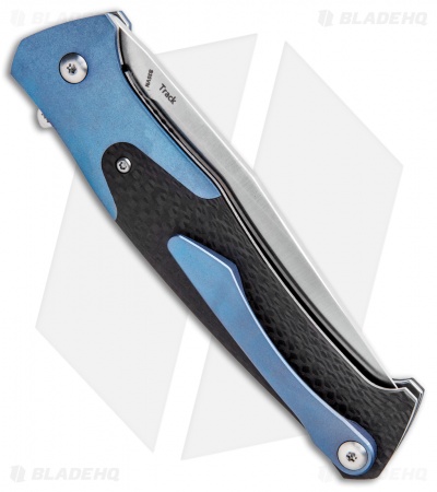 Amare Knives Track Liner Lock Knife Blue/Carbon Fiber (3.75" Satin) 201809