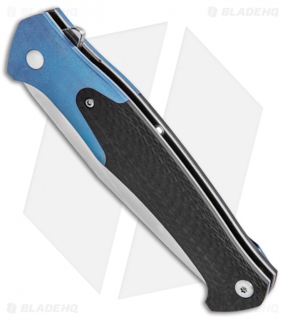 Amare Knives Track Liner Lock Knife Blue/Carbon Fiber (3.75" Satin) 201809