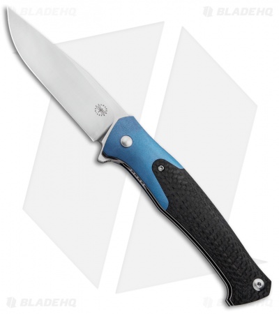 Amare Knives Track Liner Lock Knife Blue/Carbon Fiber (3.75" Satin) 201809